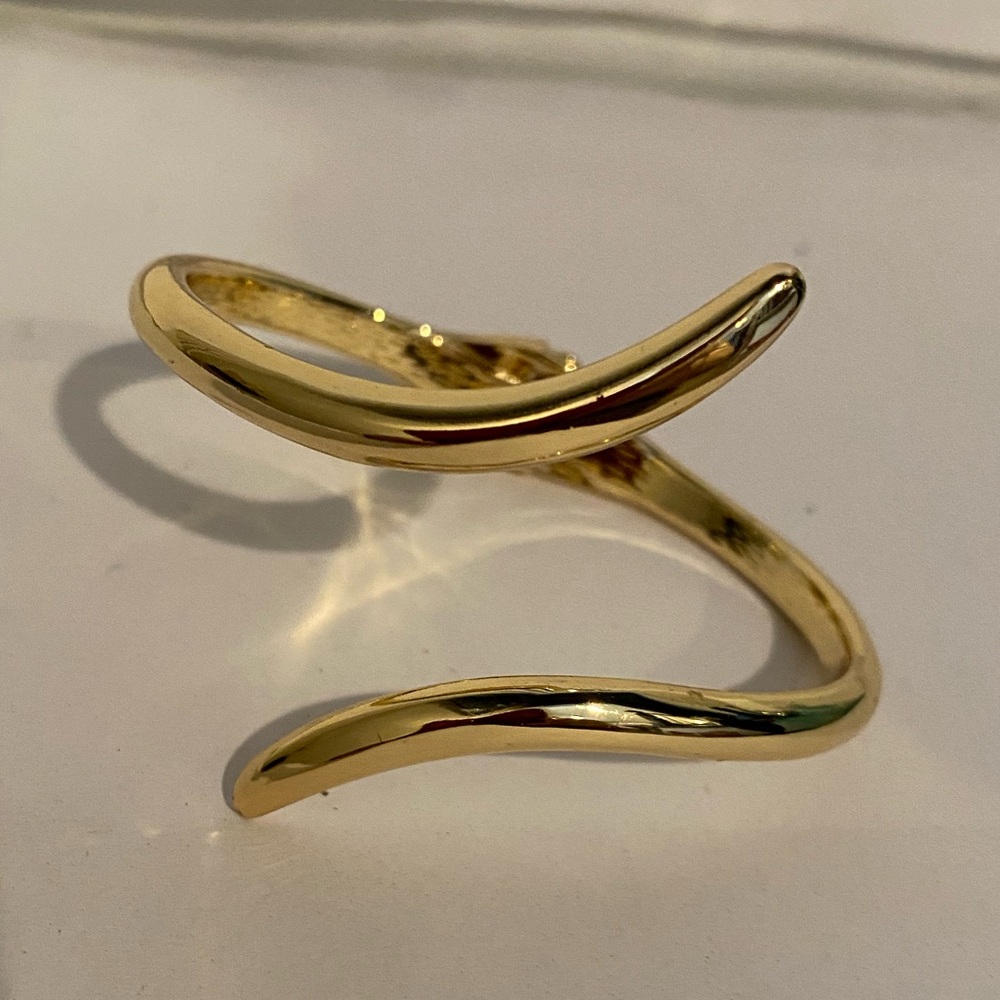 House of Harlow 1960 sculptured gold or silver cuff hinged skinny bracelet
